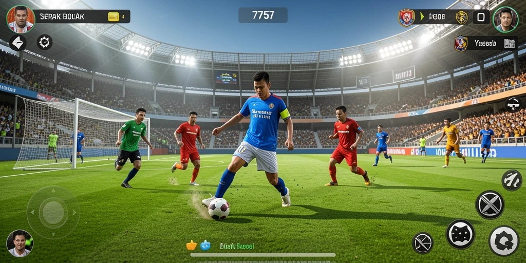Tangkapan layar 2757 menampilkan aksi sepak bola yang mendebarkan.