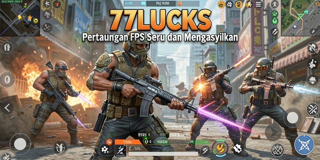 Gameplay mendebarkan dalam 77LUCKS dengan aksi FPS seru.
