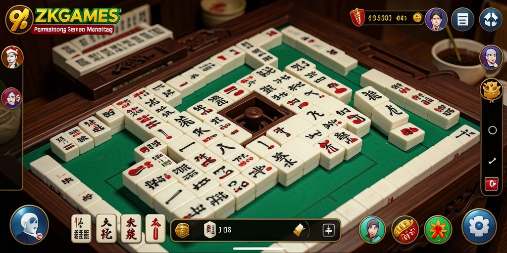 Screenshot gameplay Mahjong yang seru di 9ZKGAMES.