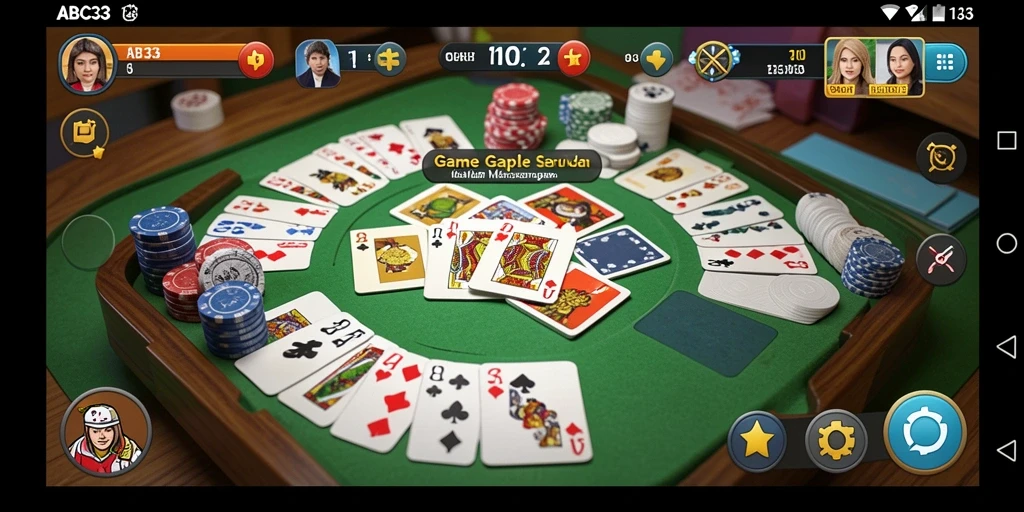 Tampilan gameplay Gaple dengan pemain berinteraksi dalam <strong>ABC33</strong>.