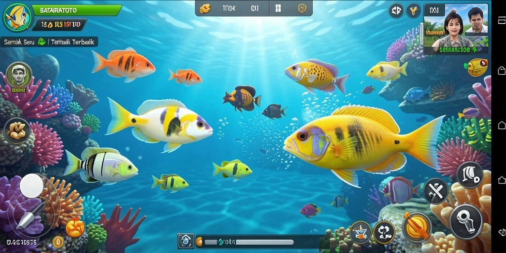 Tampilan gameplay Tembak Ikan yang seru dan penuh warna.