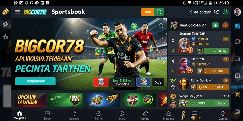 Tampilan utama BIGCOR78 dengan berbagai opsi taruhan yang menarik.