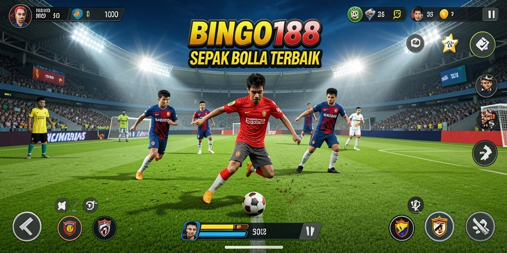 Tampilan gameplay BINGO188 dalam aksi sepak bola yang mendebarkan.