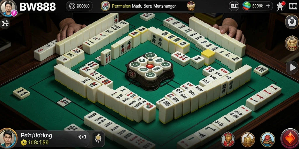 Screenshot gameplay BW888 menampilkan suasana permainan Mahjong yang menarik.