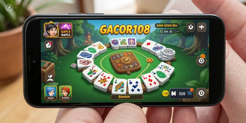 Tampilan gameplay seru GACOR108 saat bermain Gaple.