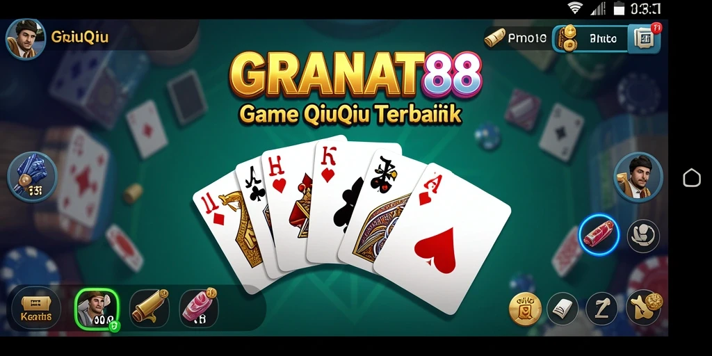 Tampilan gameplay seru dalam GRANAT88 yang menampilkan kartu QiuQiu.