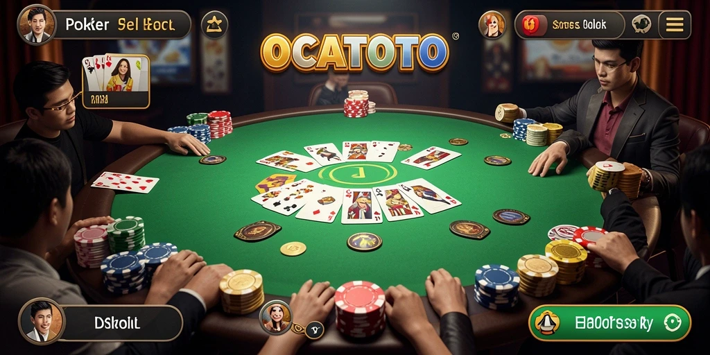 Tampilan menawan dari gameplay Poker di OCATOTO.