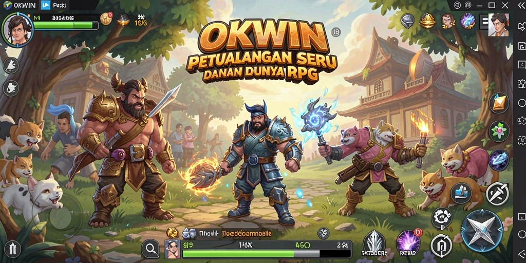 Tampilan gameplay menarik dari OKWIN yang menampilkan aksi RPG terbaik.