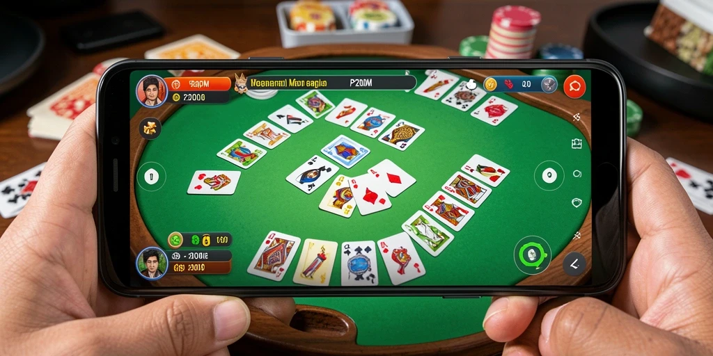 Tampilan gameplay P200M yang seru dan menarik saat bermain Gaple.