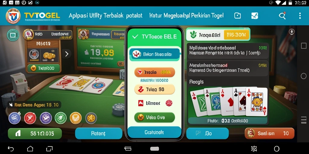 Tampilan antarmuka aplikasi TVTOGEL yang sederhana dan informatif.